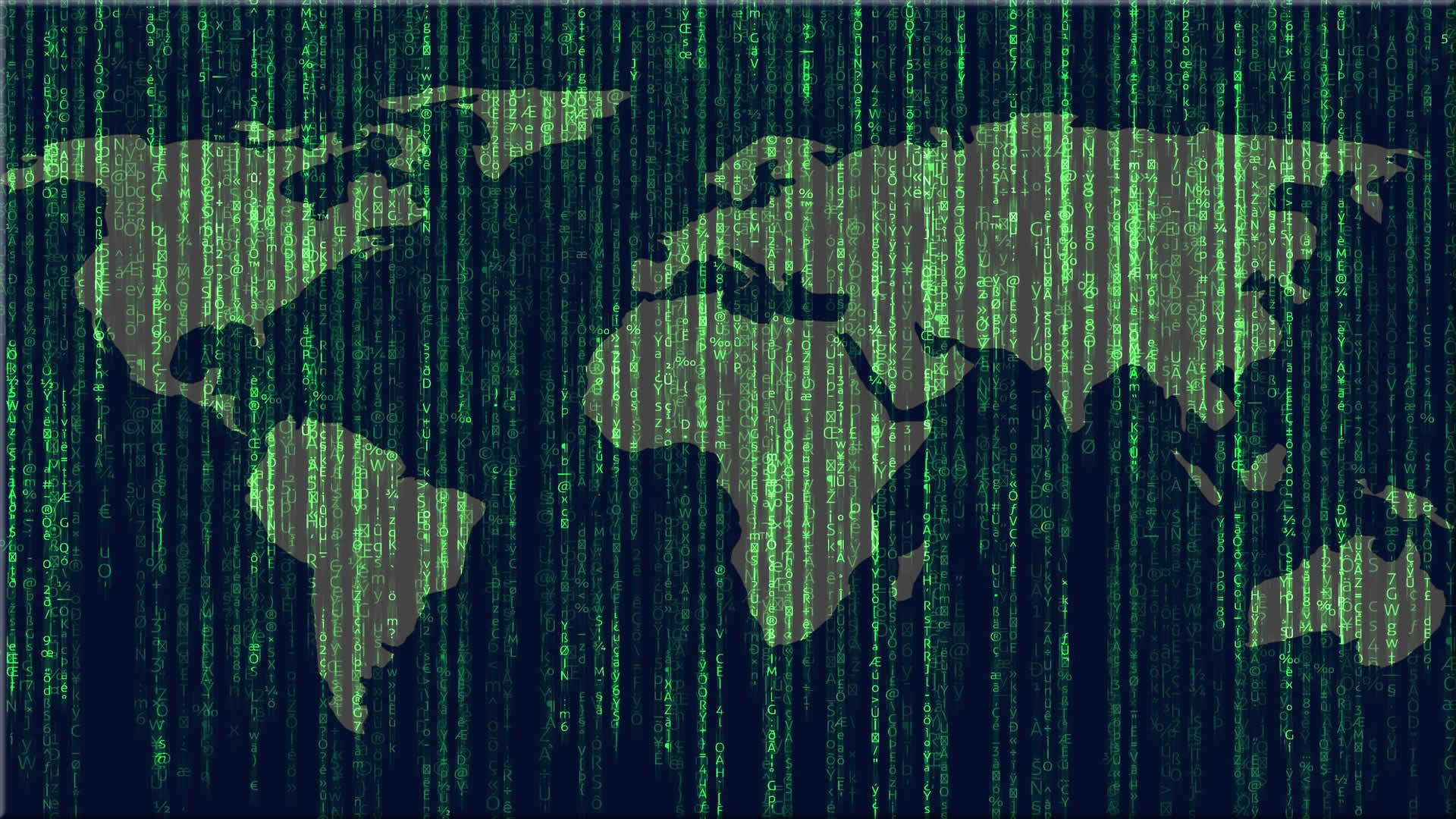 world map in the green code of the real matrix the modern slavery system