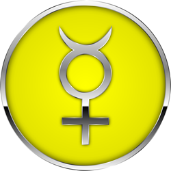 astrology symbol of the planet Mercury 