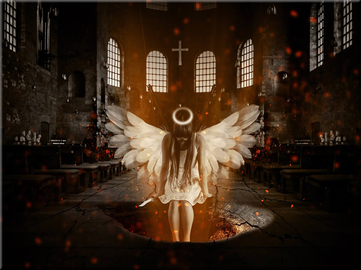 The fallen angel represent the dark side of the catholic church