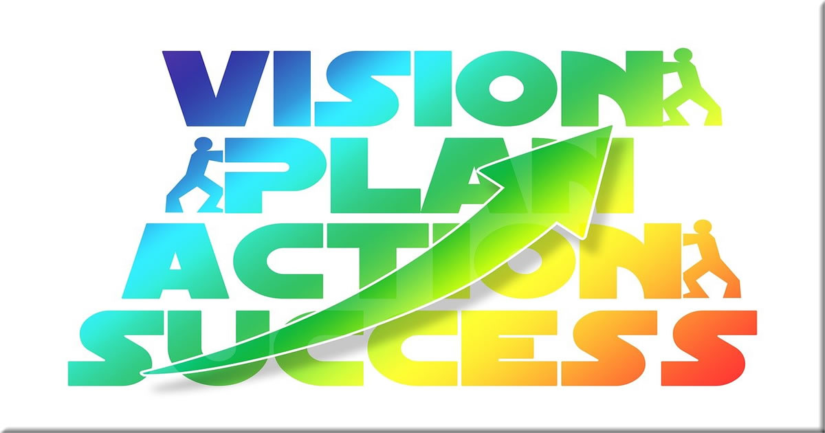 vision, plan, action and success